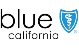 Logo with text that reads blue California with an image of a shield