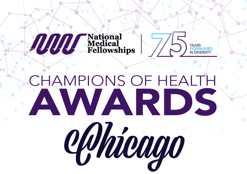 Text reads: National Medical Fellowships Champions of Health Awards Chicago