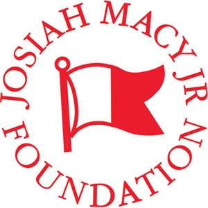 Logo with flag in middle and text surrounding flag that reads Josaiah Macy Jr. Foundation