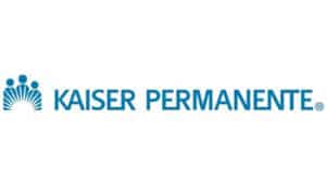 Logo with blue text reading Kaiser Permanente
