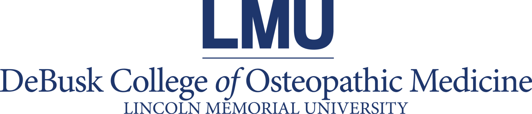 Logo reading LMU DeBusk College of Osteopathic Medicine Lincoln Memorial University