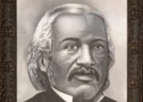 portrait of Dr. James McCune Smith, who has white hair and a mustache