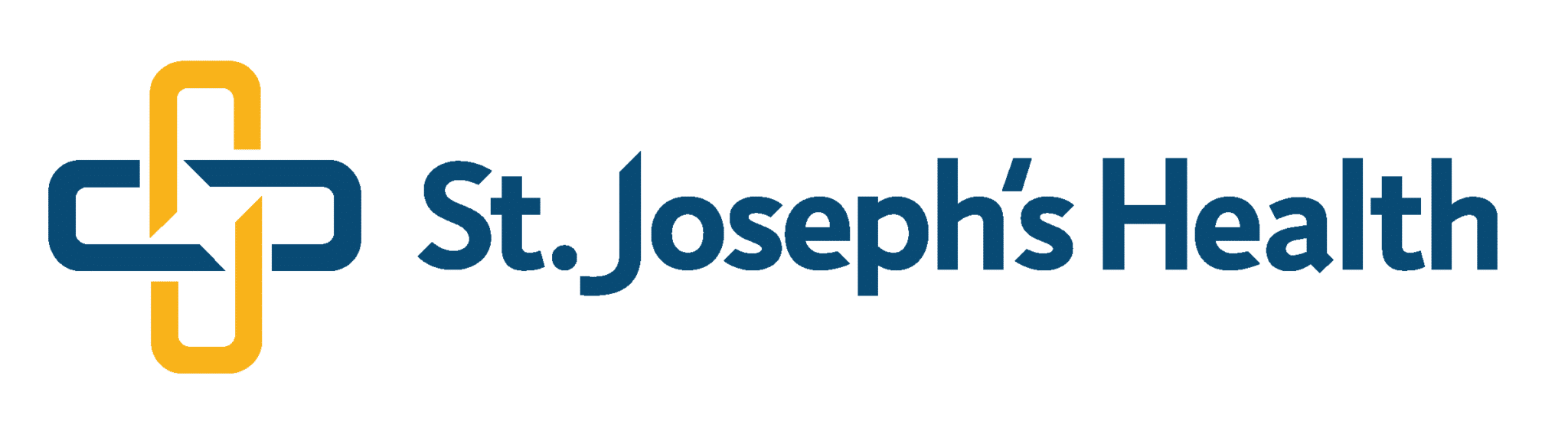 Logo with a cross and text reading St. Joseph's Health