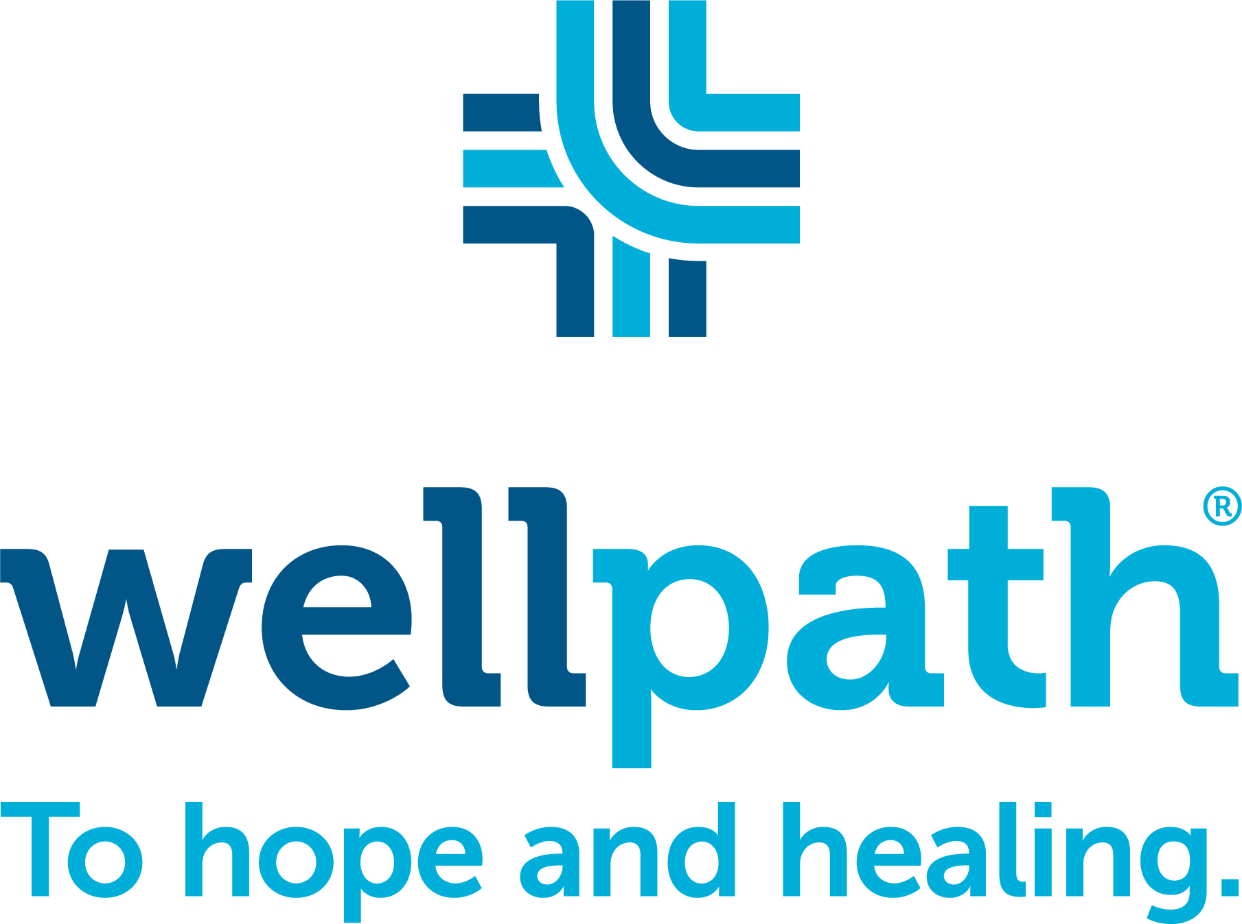 Blue logo reading wellpath to hope and healing