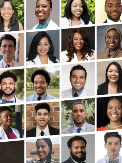 Collage of multiple headshots of Alliance for Inclusion in Medicine scholars