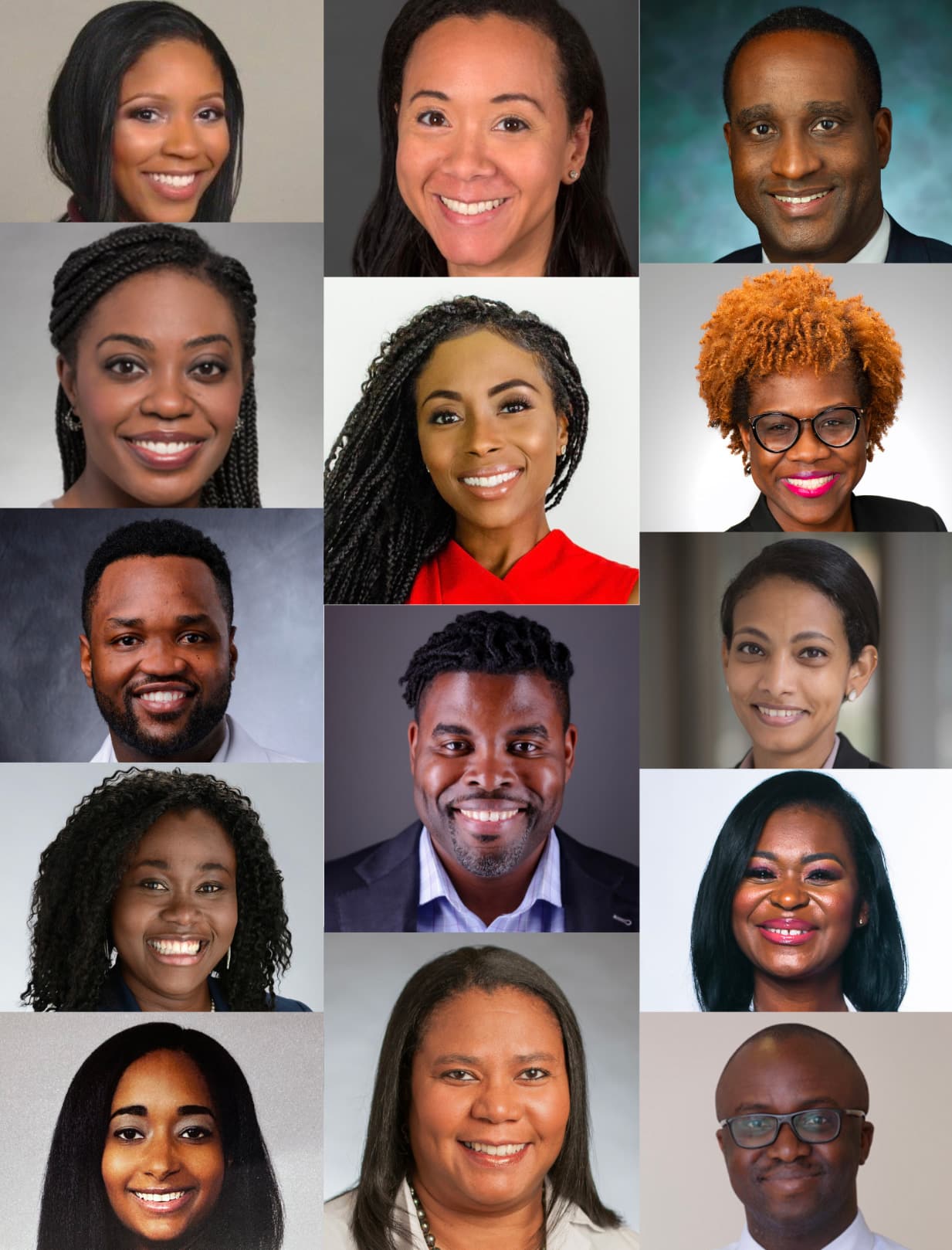 Headshot collage of emerging Investigators of the August 2022 cohort of the NMF Diversity in Clinical Trials Research program.