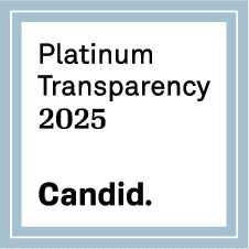 A square badge reading Platinum Transparency 2025 Candid.