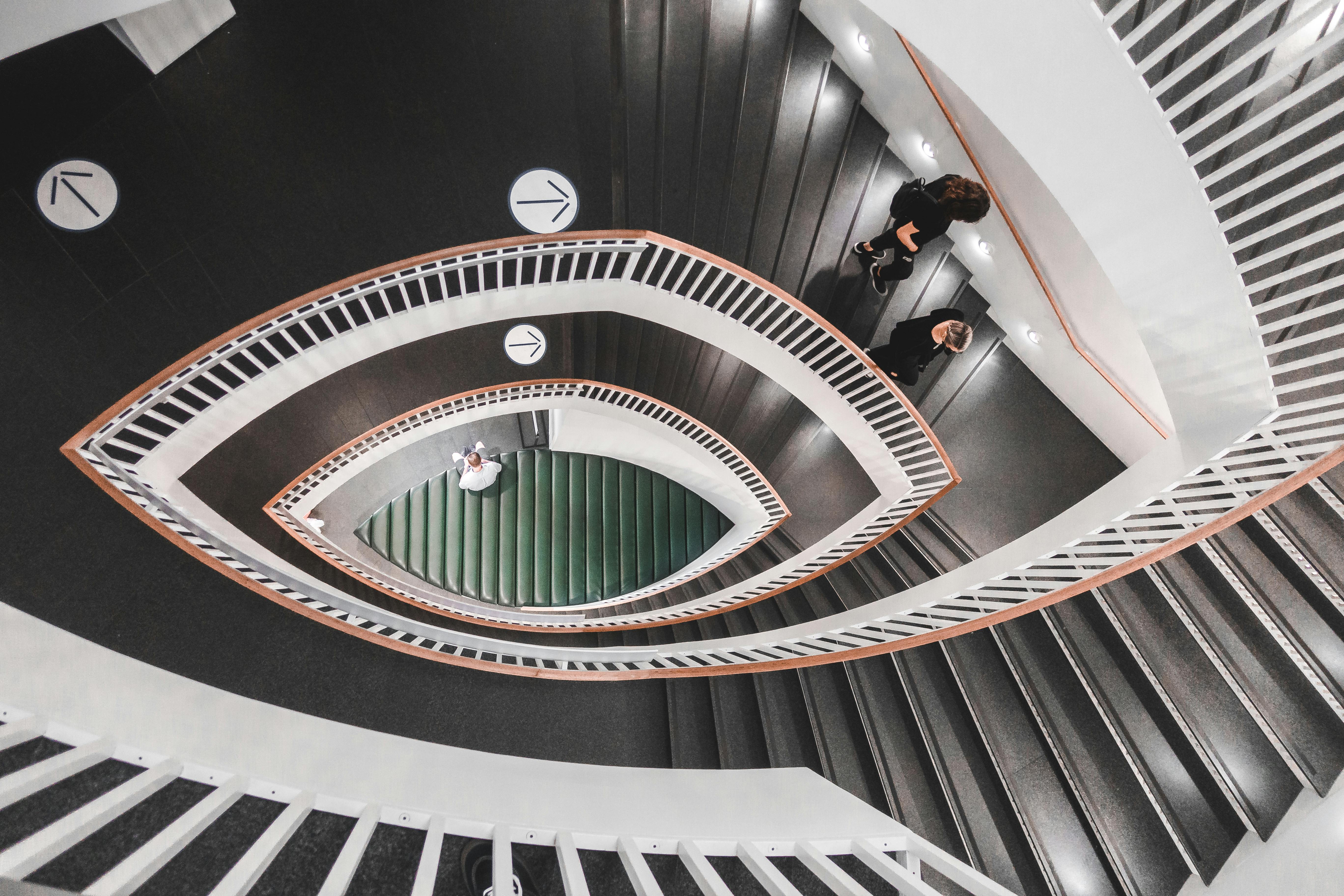 The Fish-Eye Staircase at the Museum of Contemporary Art, Chicago The Fish-Eye Staircase at the Museum of Contemporary Art in Chicago, Illinois, United States