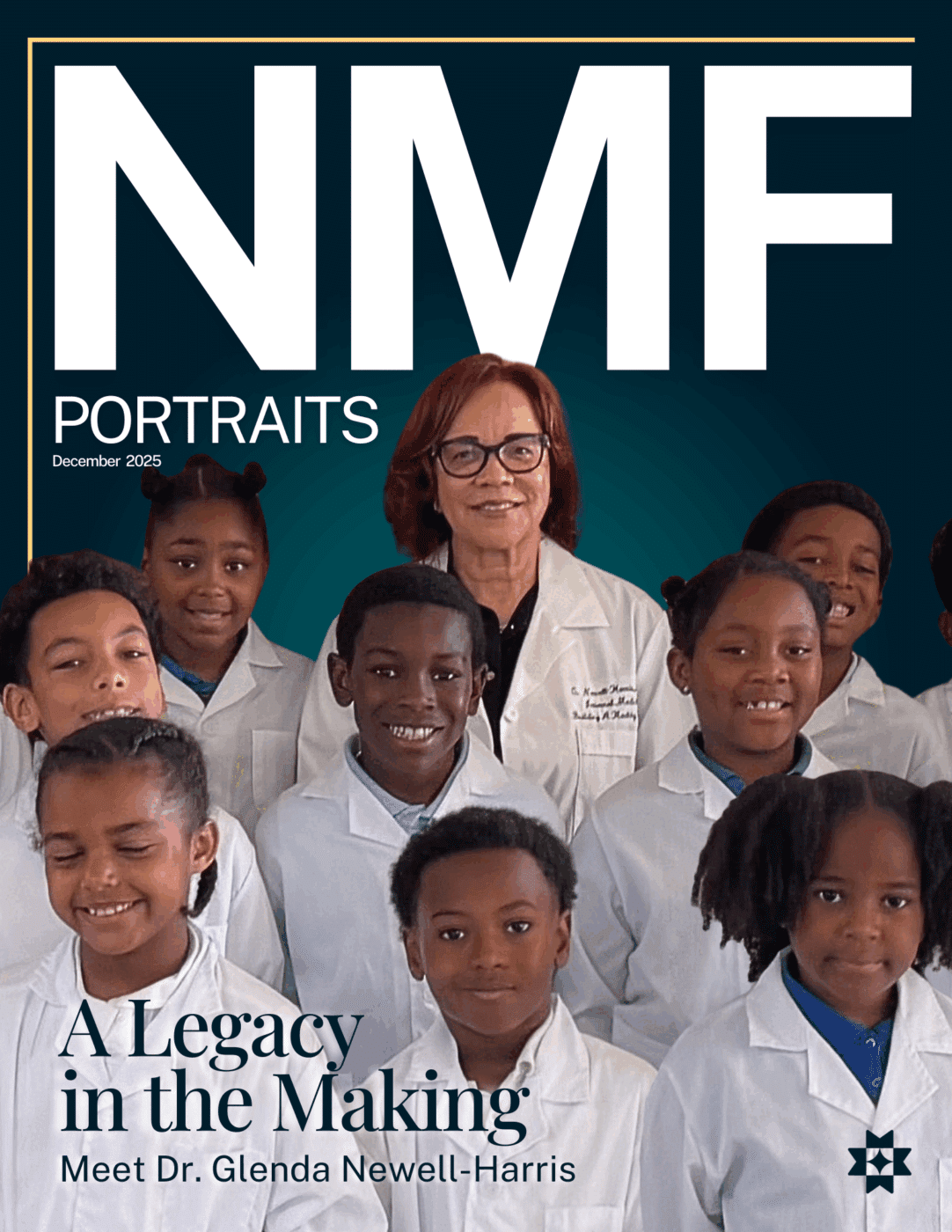 Dr Glenda Newell-Harris stands with a group of children who aspire to be doctors.